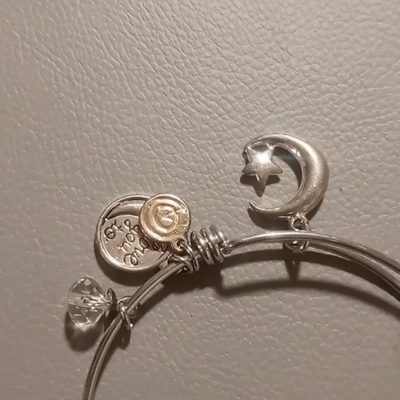 Love you to the moon & back girls bangle bracelet. with crystal - Picture 4 of 4